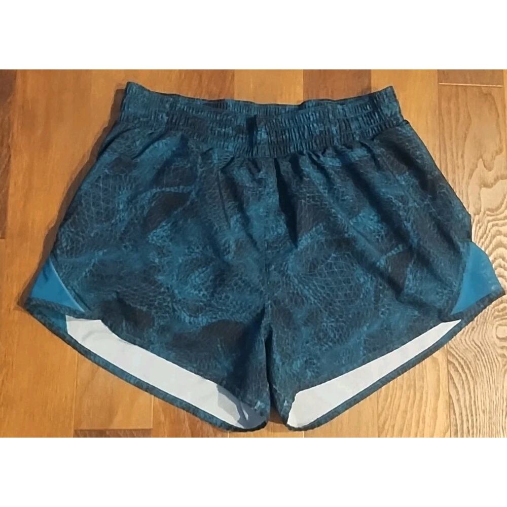 All In Motion Womens Teal Black Lined Workout Running Shorts Small Athletic Gym